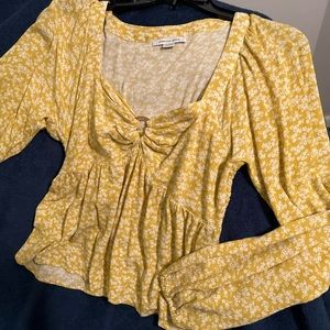 Floral American Eagle Long Sleeve